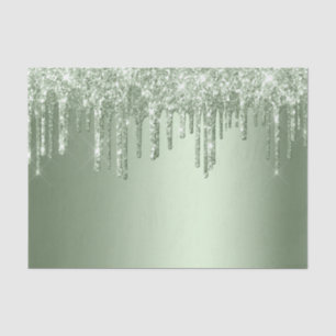 Papel De Seda Glitzy Sage Green Sparkle Purpurinas Drithday Cump