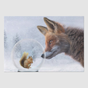 Papel De Seda Globe de nieve de invierno de la ardilla Fox