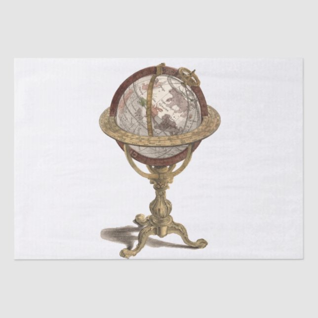 Papel De Seda Globo Antiguo, Fondo Blanco (Anverso)