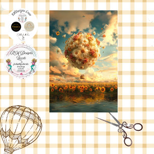 Papel De Seda Globo caprichoso hecho con decorador de flores