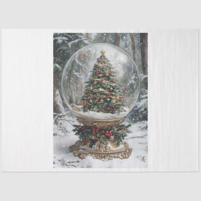Papel De Seda Globo de árbol de Navidad (Anverso)