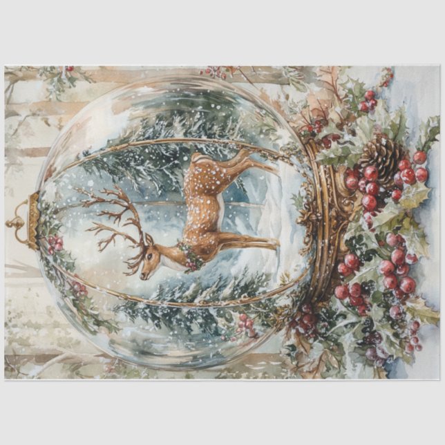 Papel De Seda Globo de venado de navidades (Anverso)