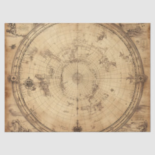 Papel De Seda Globo del Mapa Mundial de Vintage Rústico (4)