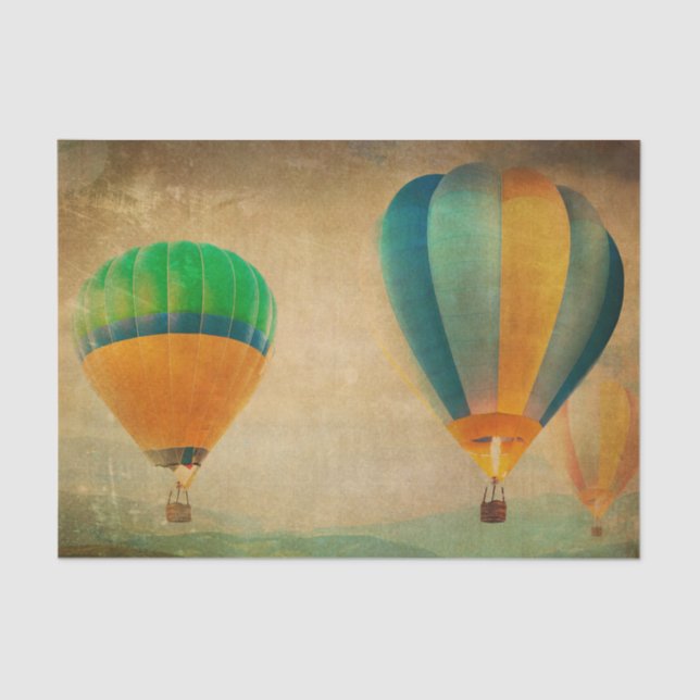 Papel De Seda Globo Vintage de aire caliente (Anverso)