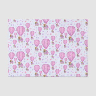 Papel De Seda Globos aerostáticos rosados para bebé