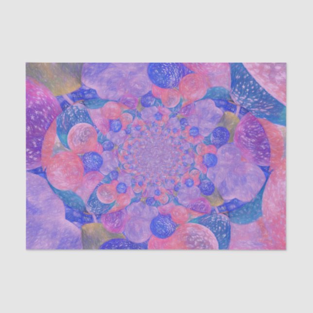 Papel De Seda Globos antiguos Bellas Artes rosados púrpura (Anverso)