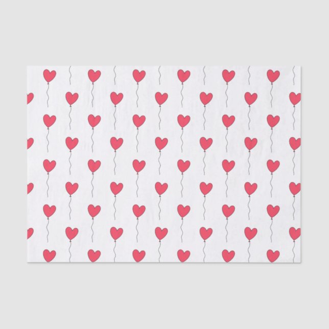 Papel De Seda Globos de Corazón (Anverso)