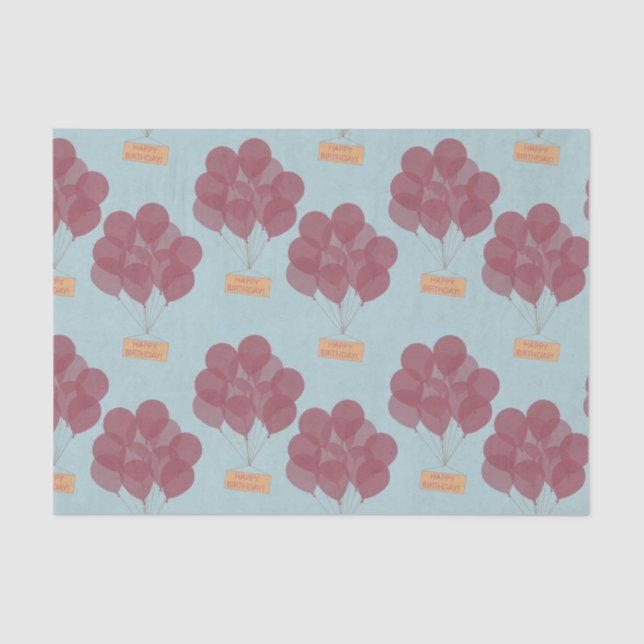 Papel De Seda Globos de cumpleaños felices (Anverso)