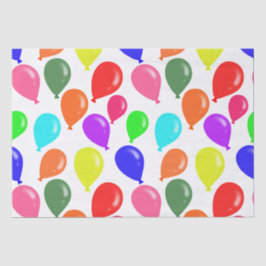 Papel De Seda Globos de cumpleaños multicolor con arcoiris