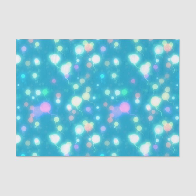 Papel De Seda Globos de fiesta brillantes azules (Anverso)