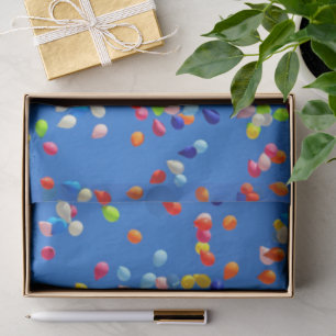 Papel De Seda Globos de fiesta flotando en un cielo azul
