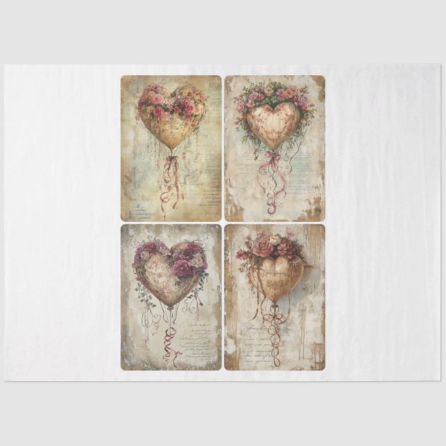 Papel De Seda Globos de Valentine Heart (Anverso)