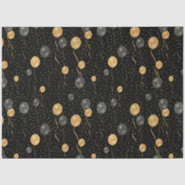 Papel De Seda Globos elegantes de oro y negro