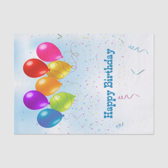 Papel De Seda Globos festivos del fiesta, confeti (Anverso)