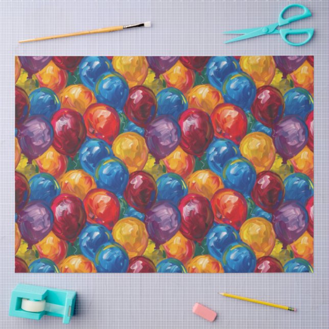 Papel De Seda Globos Vibrantes  (Artesanía)
