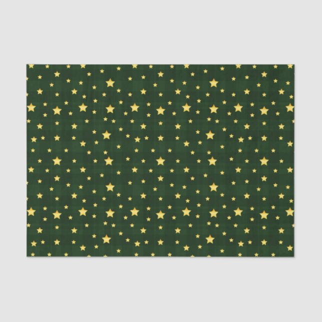 Papel De Seda Gloria Gold Stars Tartán (Anverso)