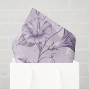 Papel De Seda Glorias de la Mañana Elegantes Florales de Lavanda