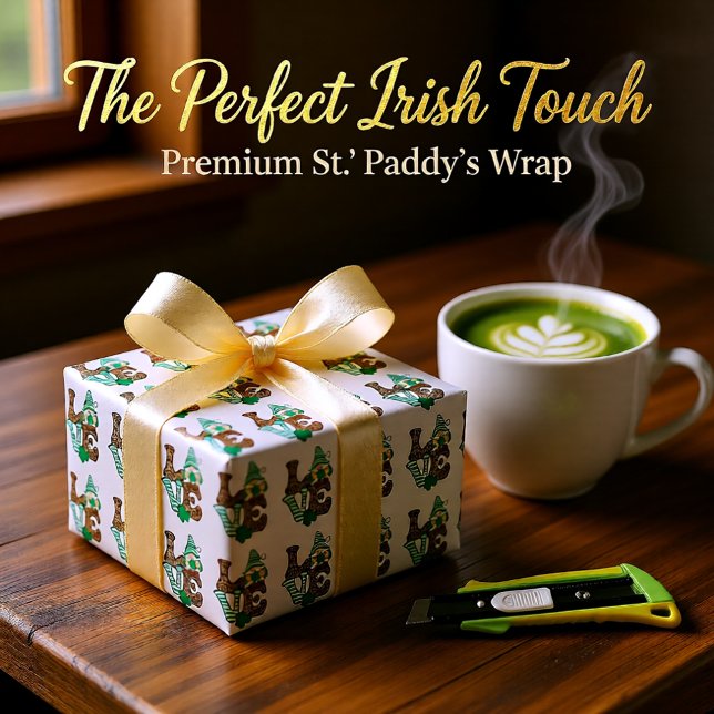 Papel De Seda Gnome de amor afortunado St. Patrick's Day (Lucky St. Patrick’s Day Gnome Pattern Tissue Paper)