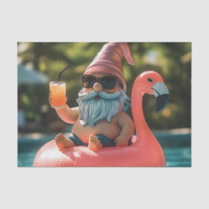Papel De Seda Gnome de verano en gafas de sol en el suelo de fla