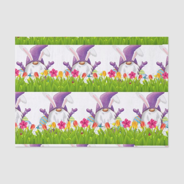 Papel De Seda Gnome púrpura de Pascua (Anverso)
