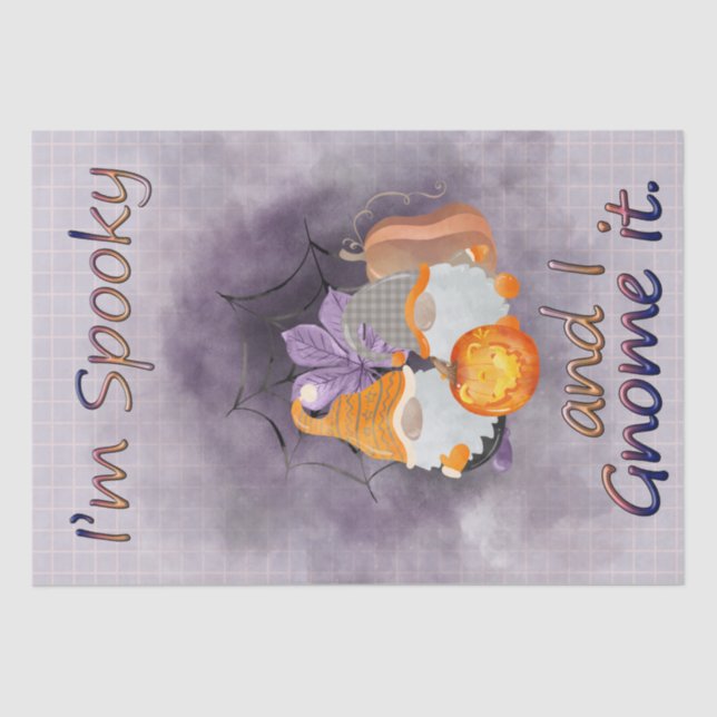 Papel De Seda Gnomes acuarelas de Halloween (Anverso)