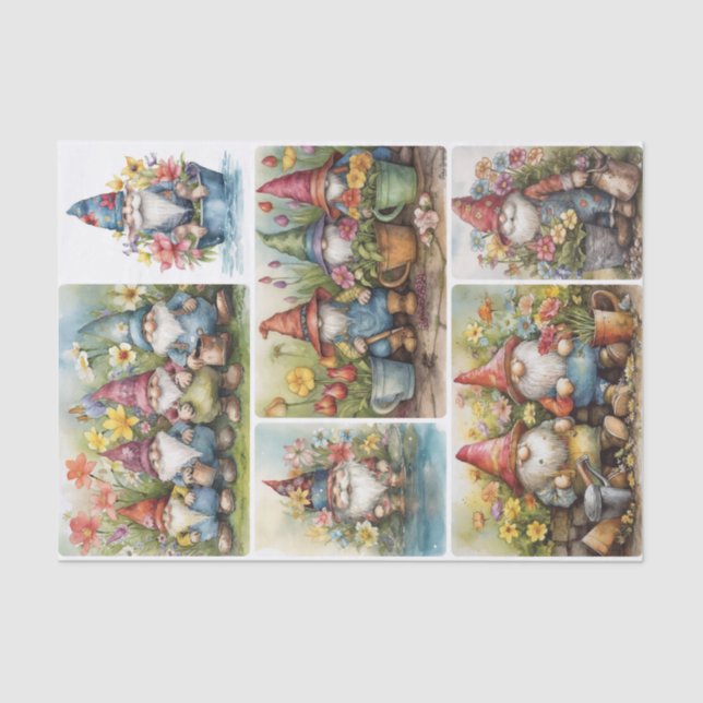 Papel De Seda Gnomes de jardín (Anverso)