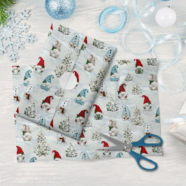 Papel De Seda Gnomes de Navidades de acuarela