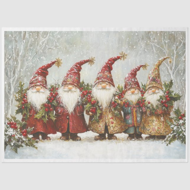 Papel De Seda Gnomes de Navidades de Cute (Anverso)