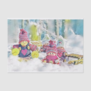 Papel De Seda Gnomes en la cosecha de la pintura acuarela de nie
