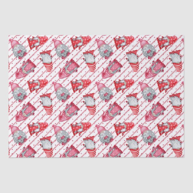 Papel De Seda Gnomes En Rojo Navidades (Anverso)