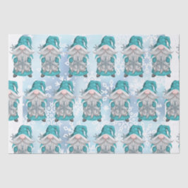 Papel De Seda Gnomo de copo de nieve azul