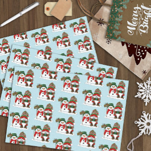 Papel De Seda Gnomo de Navidad Acogedor Muñeco de Nieve Fiesta d