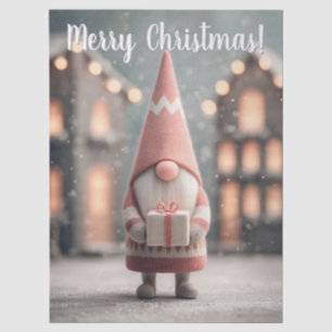 Papel De Seda Gnomo de Navidad lindo sosteniendo una caja de reg