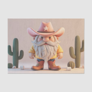 Papel De Seda Gnomo vaquero 3D estilizado en el desierto