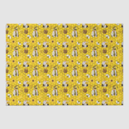 Papel De Seda Gnomos girasoles amarillos abejas miel 