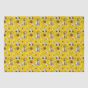 Papel De Seda Gnomos girasoles amarillos abejas miel