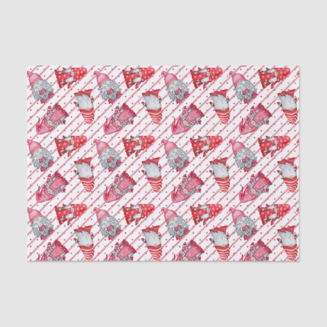 Papel De Seda Gnomos rojos de Navidad (Anverso)