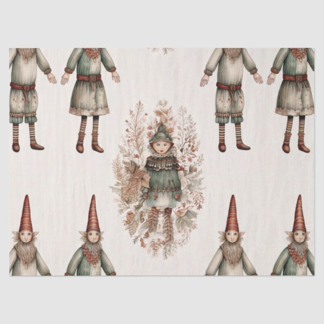 Papel De Seda Gnomos y Botánicos del Bosque Caprichoso (2) (Anverso)
