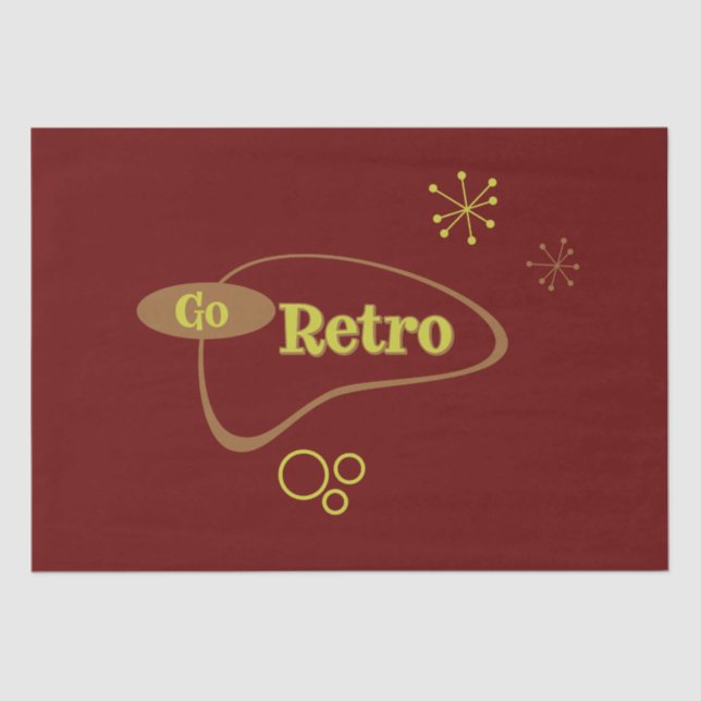Papel De Seda Go Retro MidCentury Modern Pattern Wrapping Paper (Anverso)