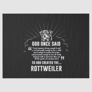 Papel De Seda God Once Said Rottweiler | Amantes divertidos del 