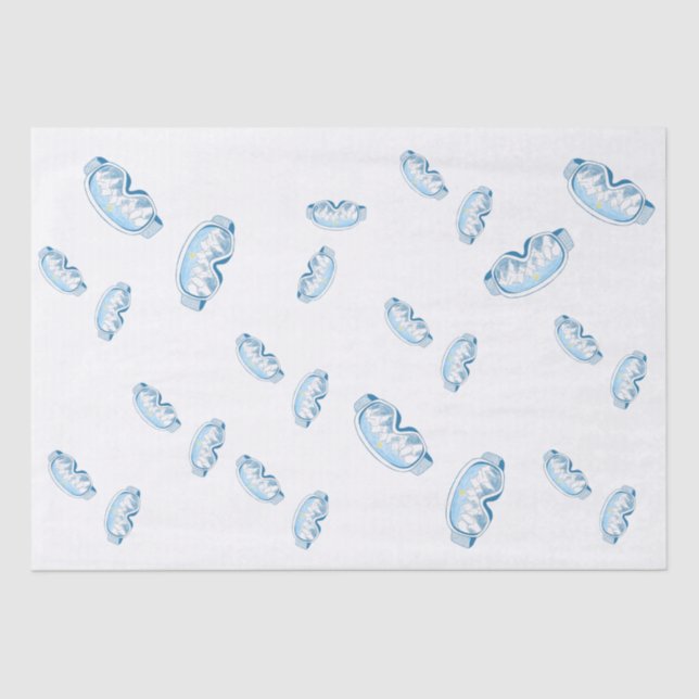 Papel De Seda Gogglas de esquí con reflexión de montaña (Anverso)