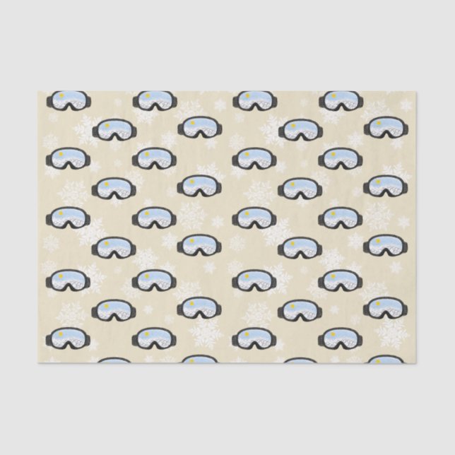 Papel De Seda Goggles de esquí Vista de montaña Snowflakes Off W (Anverso)