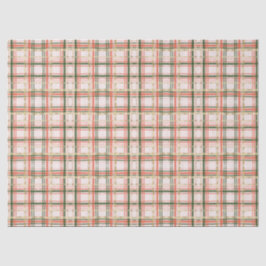 Papel De Seda Gold and blush pink Christmas plaid