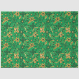 Papel De Seda Gold and Green Christmas Poinsettia Flowers