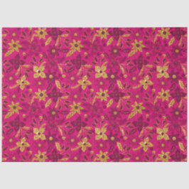 Papel De Seda Gold and Pink Christmas Poinsettia Flowers