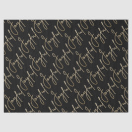 Papel De Seda Gold JOYFUL Script on Black
