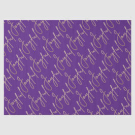 Papel De Seda Gold JOYFUL Script on Purple