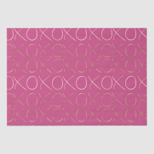 Papel De Seda Gold Pink Girly Glam XOXO Love (Anverso)