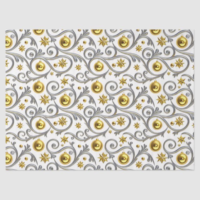 Papel De Seda Gold & Silver Swirl Elegance (Anverso)