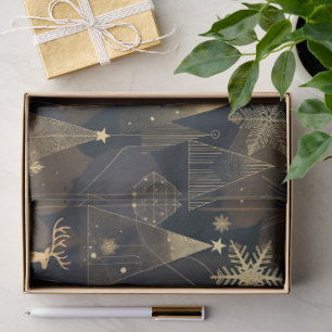 Papel De Seda Golden Noir Christmas Forest
